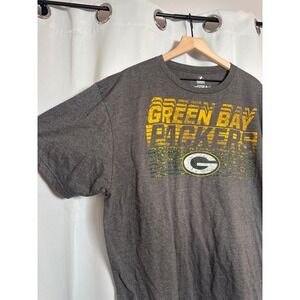 Majestic Green Bay Packers Gray Graphic T-Shirt Men's 2XL NFL‎ Football